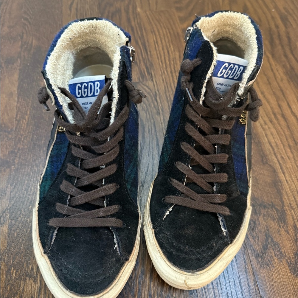 Golden Goose Slide High Top Plaid Skate Sneakers size 36 (6) - Picture 2 of 9